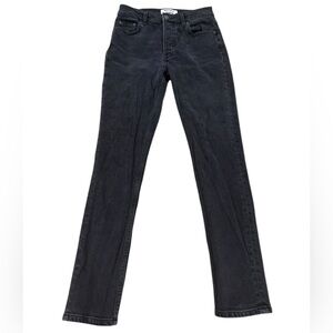 Reformation Skinny Leg Cropped Black Jeans